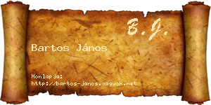 Bartos János névjegykártya