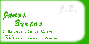janos bartos business card
